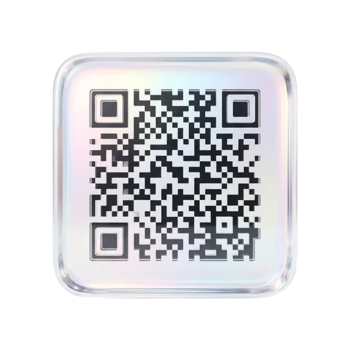 QR-код на прозрачной карточке